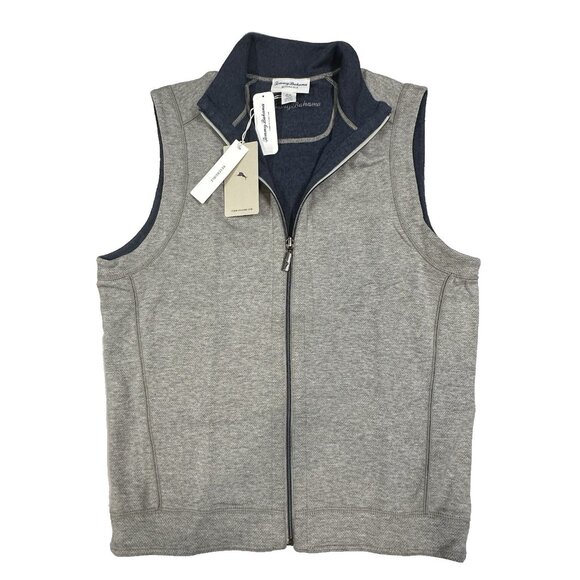 Tommy Bahama Men’s Small Reversible Vest Flipshore Full Zip Blue Gray Rockshade - Picture 1 of 10
